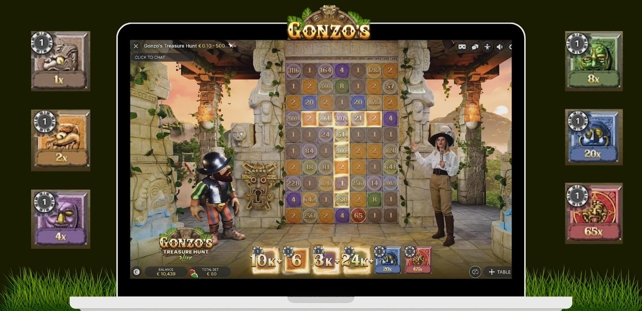 Gonzo's Treasure Hunt Live -pelin pääominaisuudet